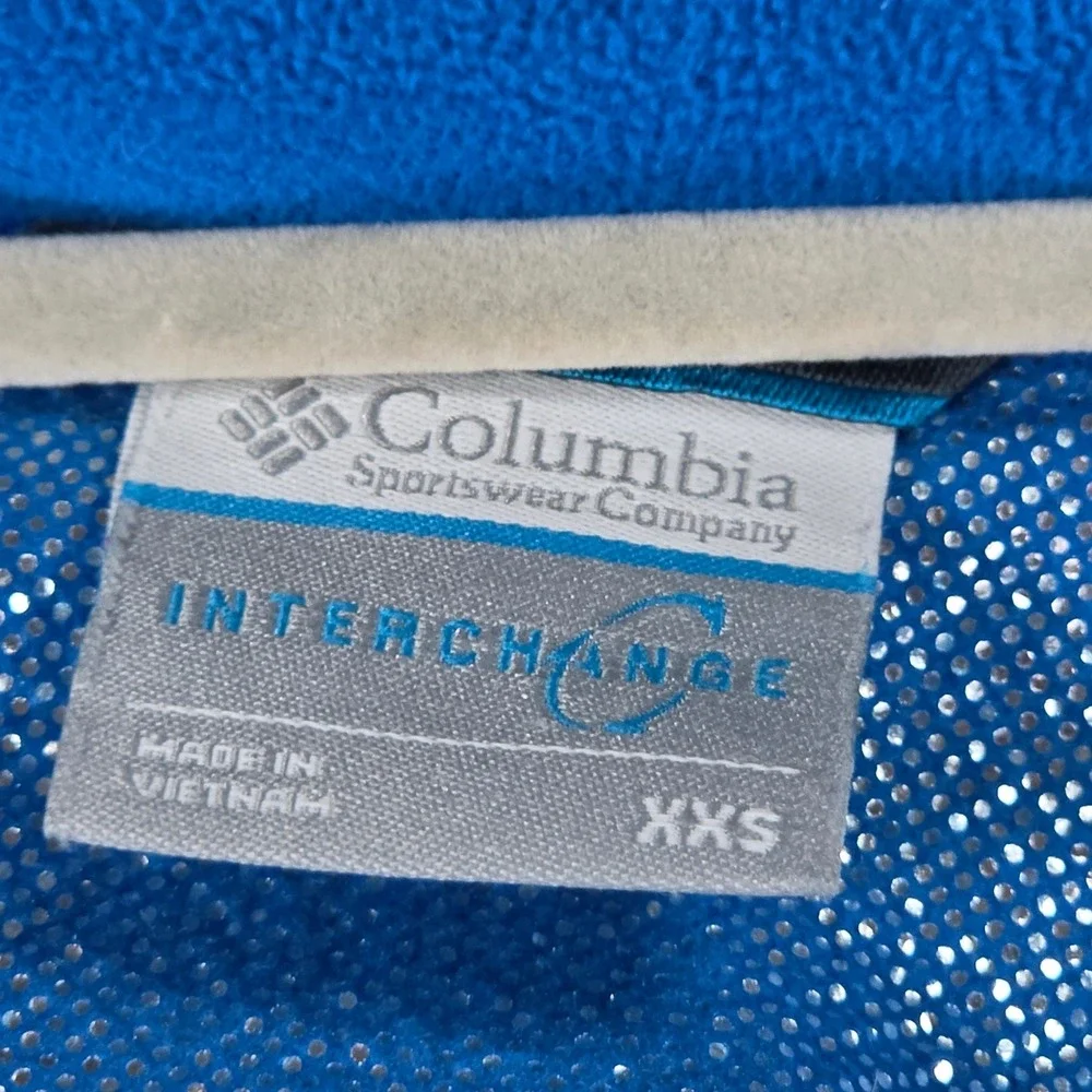 Columbia Interchange Jacket Kids XXS Blue Excellent 3-in-1 Camo Omni-Heat